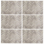 ATMOSPHERA Lot de 6 sets de table effet chevrons AUTHENTIQUE - 45 x 30 cm