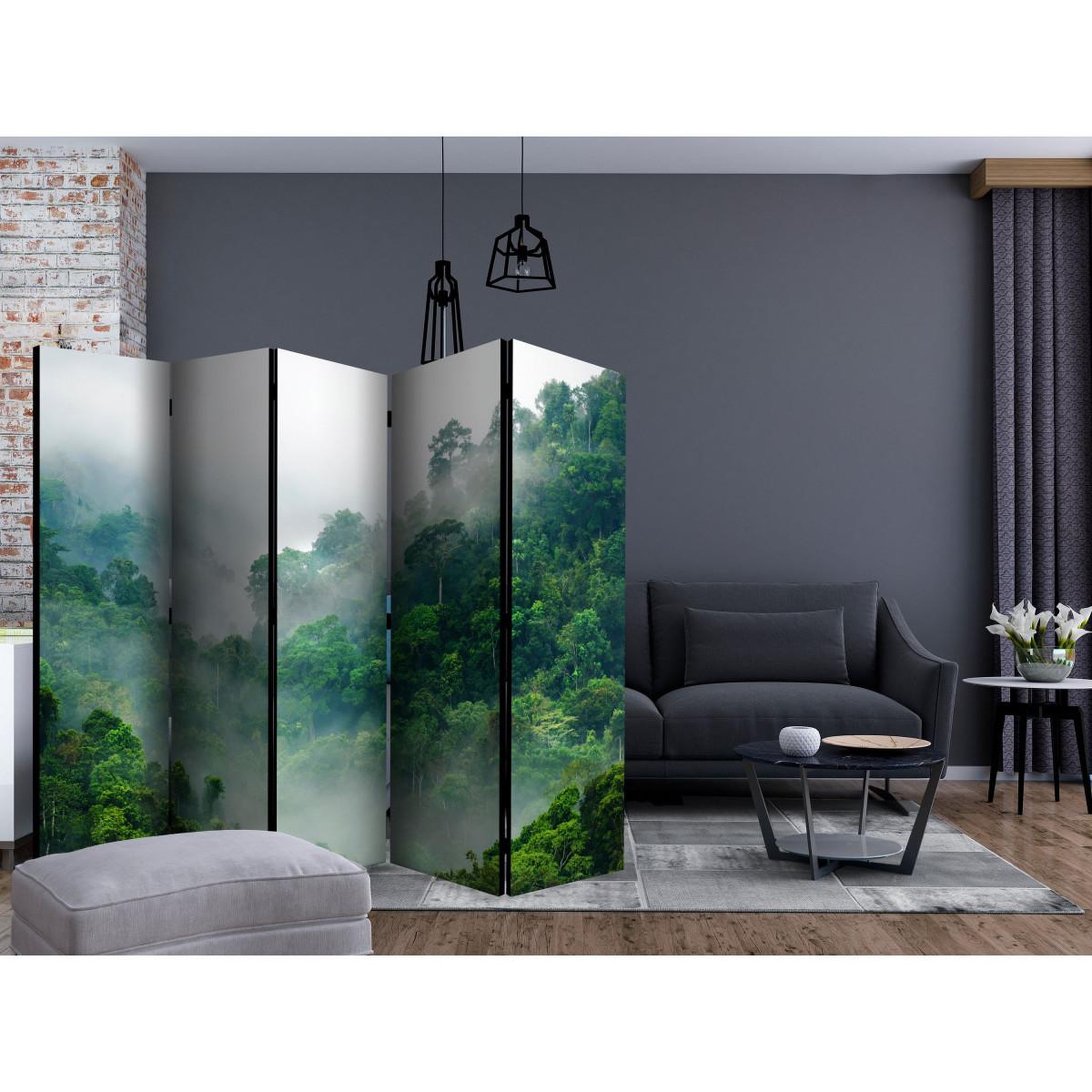 Voir la diapositive 2 : Paris Prix Paravent 5 volets  morning fog  172x225cm