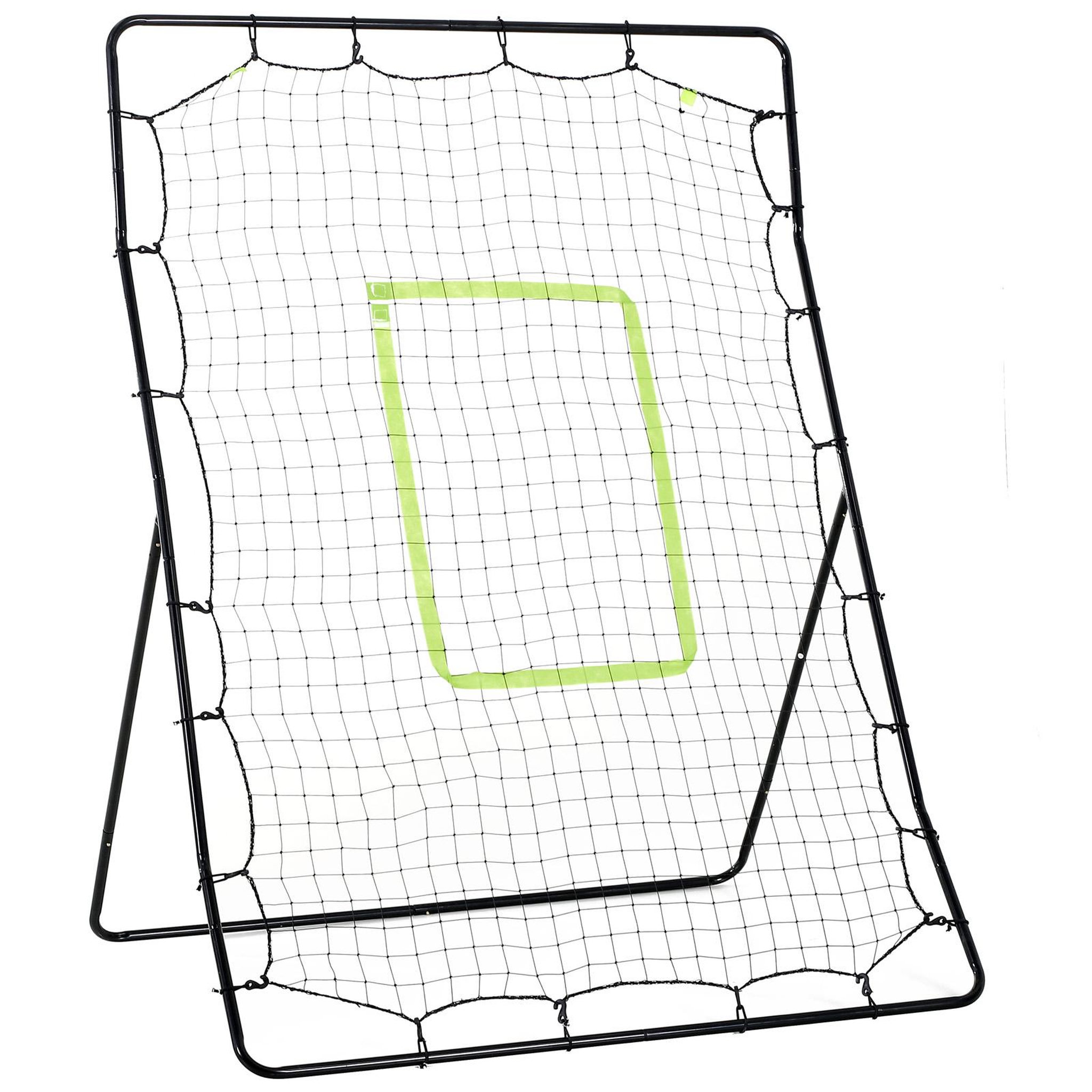 HOMCOM Filet de rebond de football 123l x 90l x 174h cm cible et sardines de fixation fournies noir vert