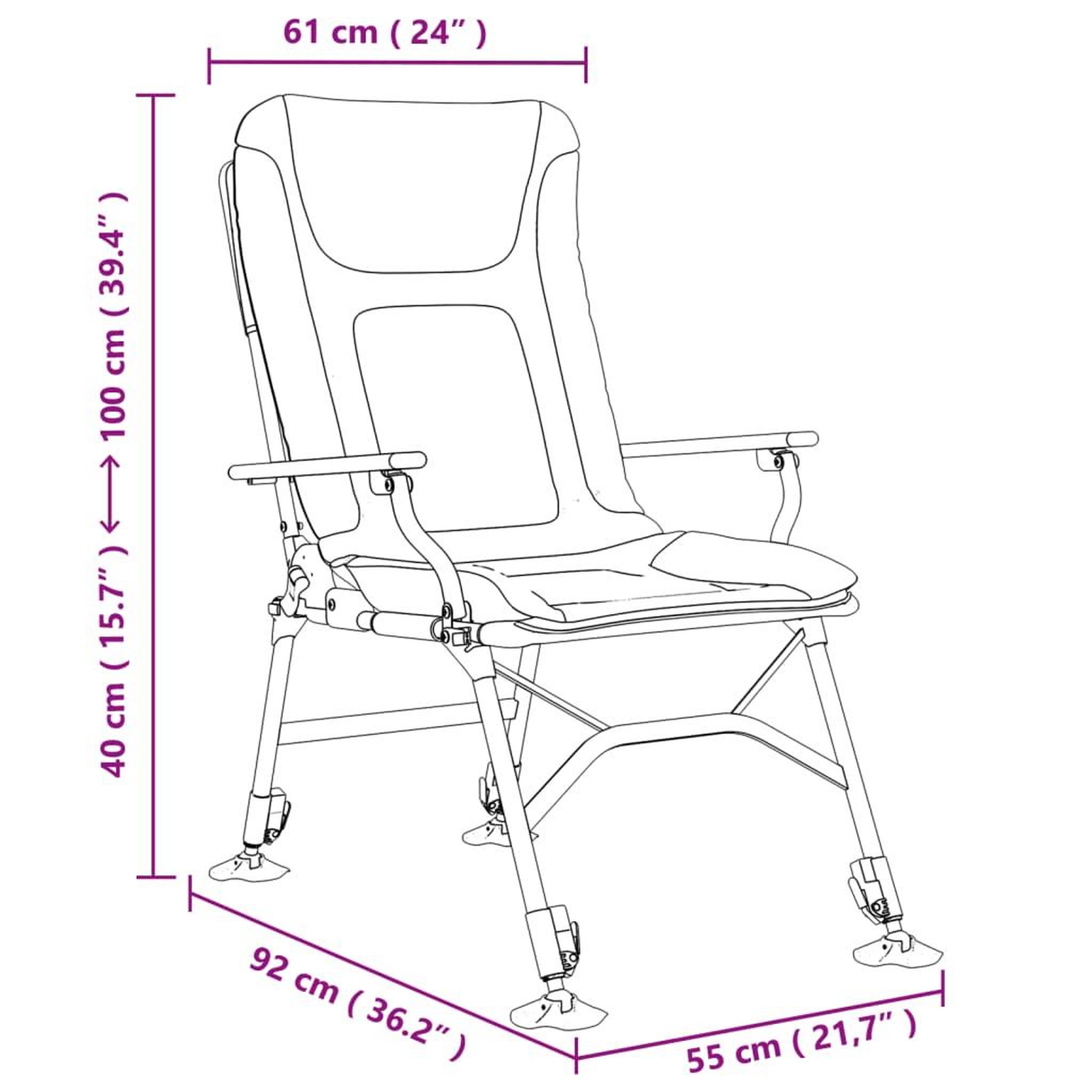 Voir la diapositive 6 : VIDAXL Chaise de peche avec accoudoir pliable vert