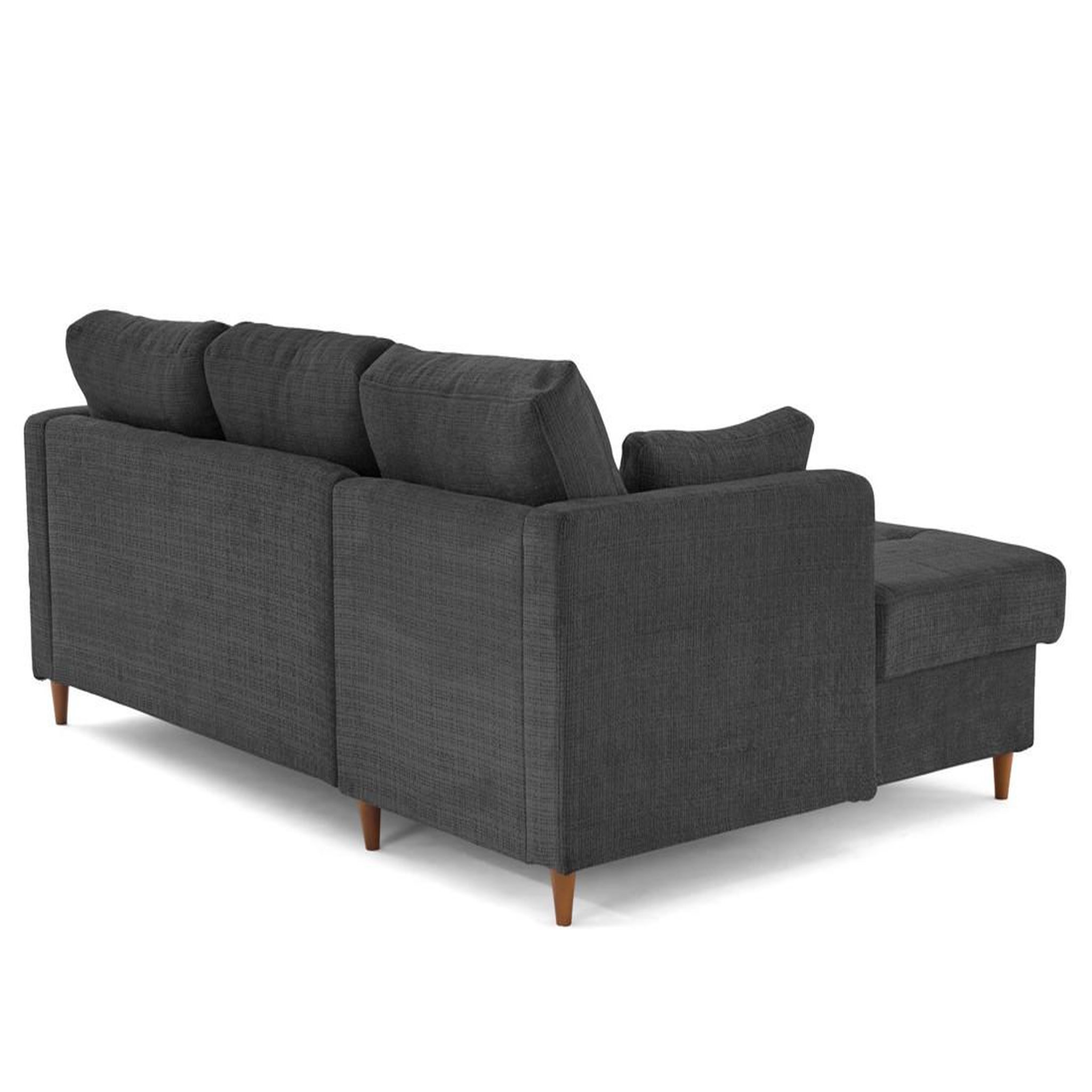 Voir la diapositive 5 : BEST MOBILIER Anna - canapé d'angle gauche 4 places convertible avec coffre en velours texturé