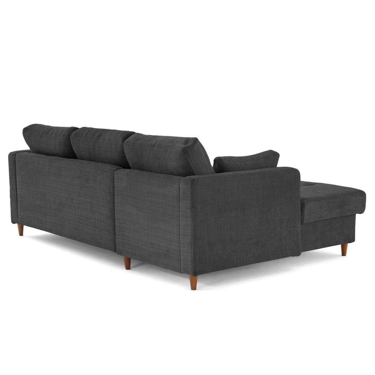 LISA DESIGN Anna - canapé d'angle gauche 4 places convertible avec coffre en velours texturé