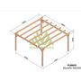 Voir la diapositive 2 : JARDIDECO Pergola en bois lamellé-collé Marseille 500 x 500 cm - Maderland