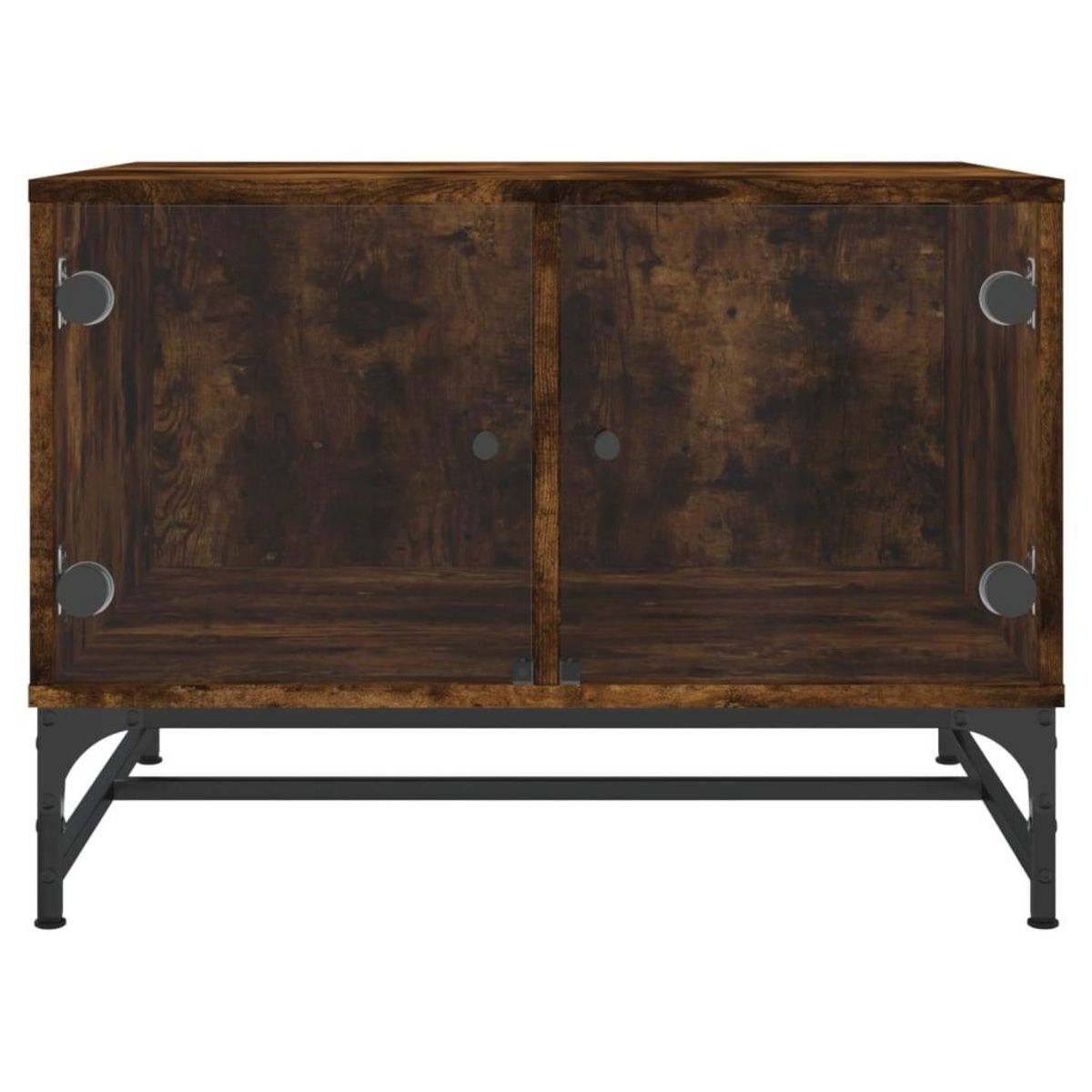 VIDAXL Table basse avec portes en verre chene fume 68,5x50x50 cm