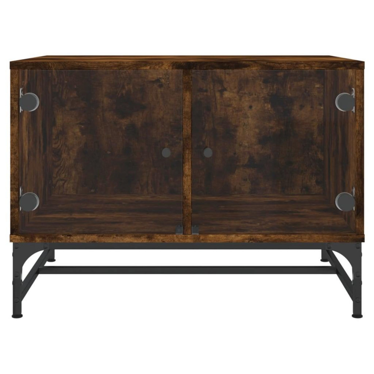 VIDAXL Table basse avec portes en verre chene fume 68,5x50x50 cm