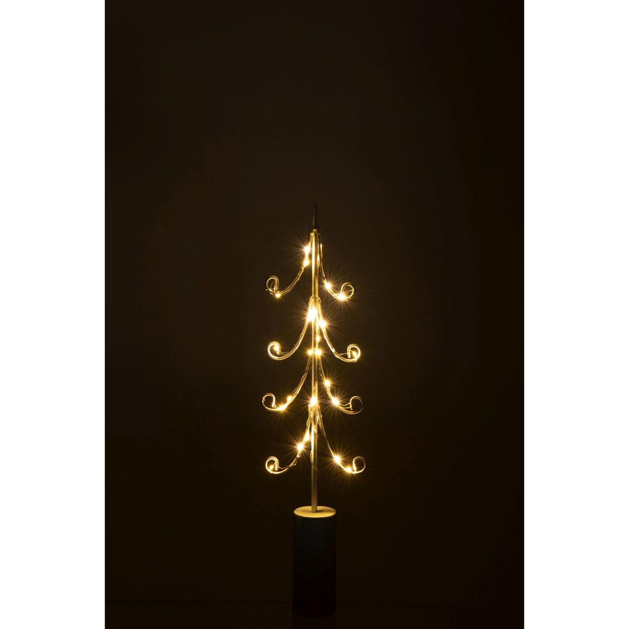 Voir la diapositive 5 : J-LINE Sapin à led en métal  cylindre  59cm blanc