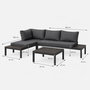 Voir la diapositive 3 : CONCEPT USINE Salon de jardin 3-4 places avec table basse gris foncé MAJURO
