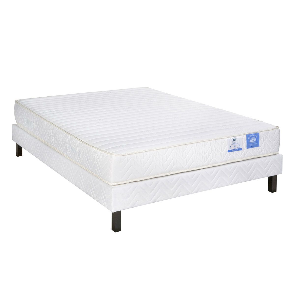 BELLE LITERIE BENOIST 140x190 cm : Matelas 100% latex SAMOA + sommier FEROE + 4 pieds