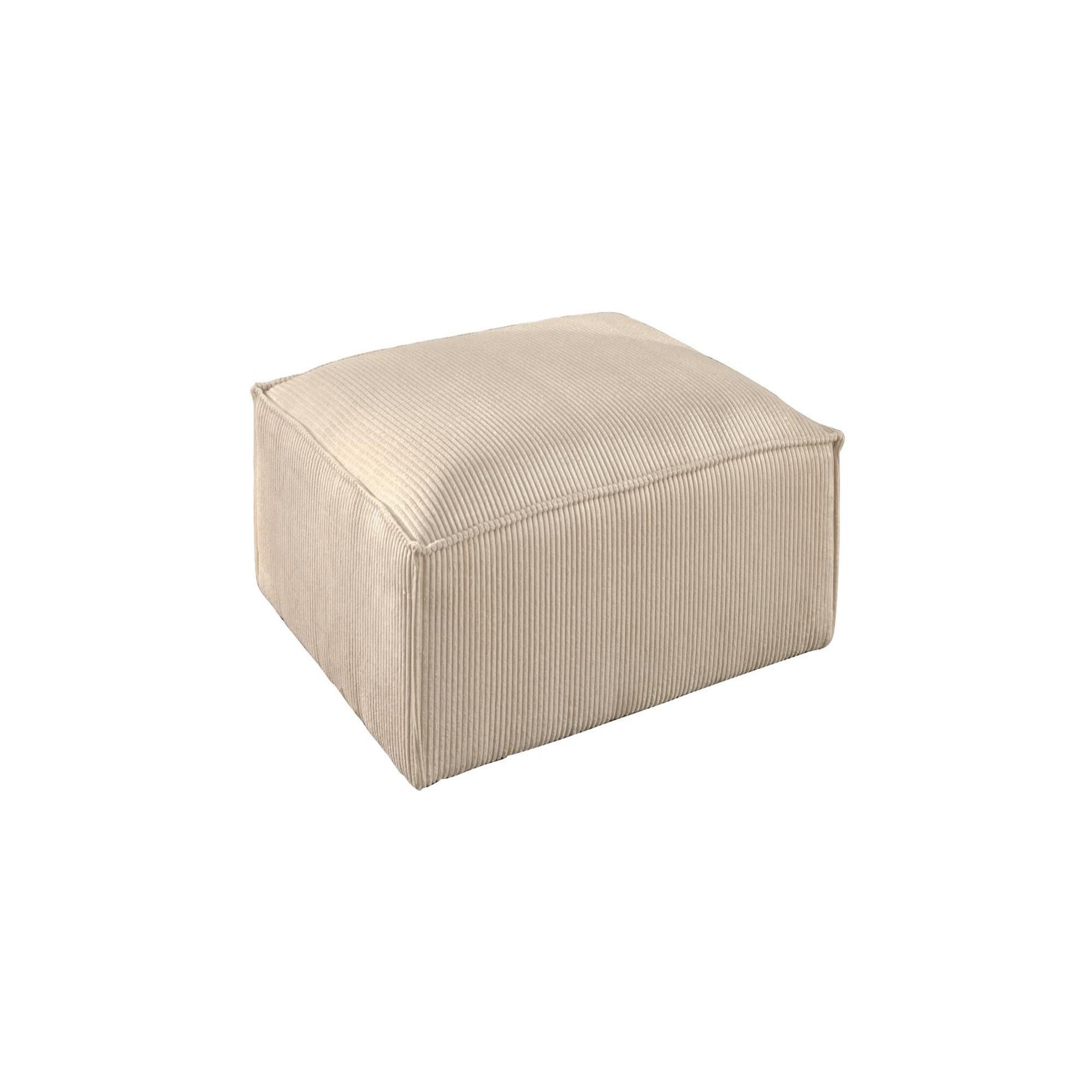 Voir la diapositive 4 : BEST MOBILIER Stella - pouf en velours côtelé - style contemporain