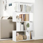Voir la diapositive 4 : VIDAXL Etagere separatrice de piece a 4 niveaux blanc bois ingenierie