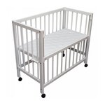 TISSI Lit bébé à barreaux cododo en hêtre massif blanc 40x90 cm