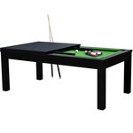 Rendez vous déco Table de billard convertible noire tapis vert-Eddie