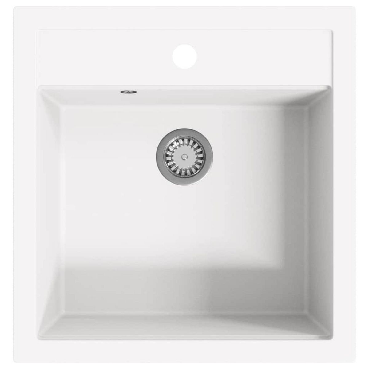 VIDAXL Evier de cuisine Granit Seul lavabo Blanc