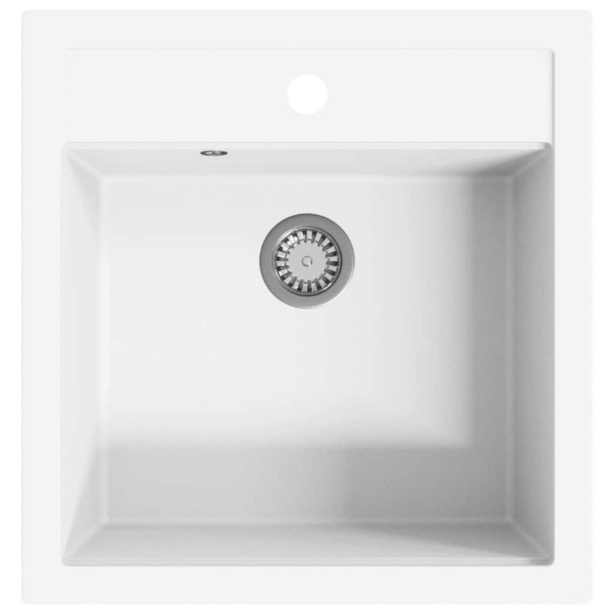 VIDAXL Evier de cuisine Granit Seul lavabo Blanc