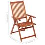 Voir la diapositive 6 : VIDAXL Chaises pliables de jardin lot de 3 avec coussins Bois d'acacia