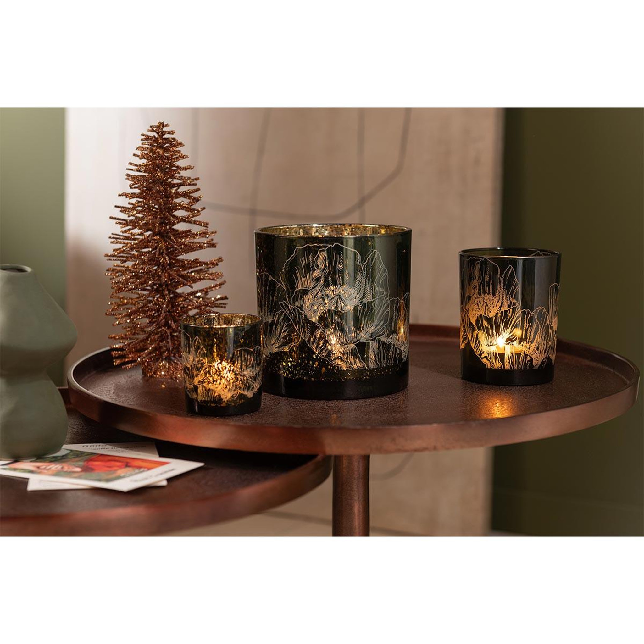Voir la diapositive 6 : J-LINE Lot de 2 Tables d'Appoint  Fone  56cm Bronze