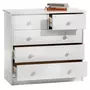 IDIMEX Commode de chambre RONDO meuble de rangement avec 5 tiroirs, en pin massif lasuré blanc