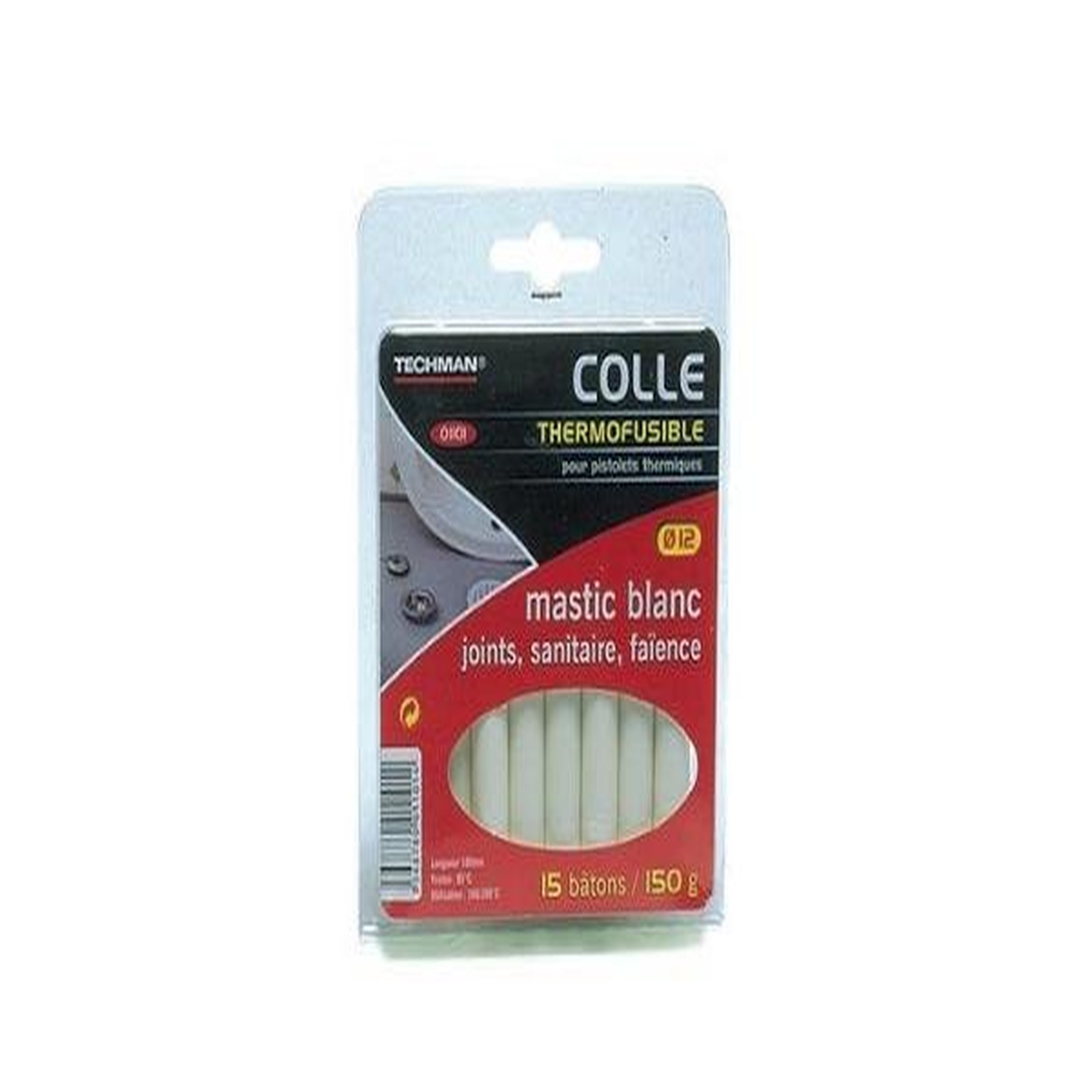 TECHMAN 15 bâtons de colle pour joints sanitaires (12 x 100 mm)