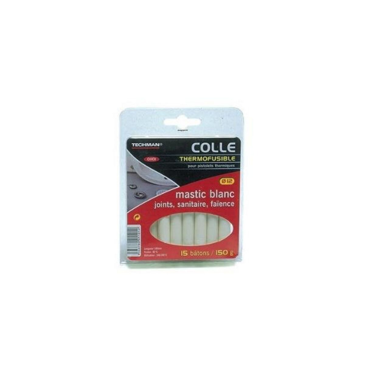 TECHMAN 15 bâtons de colle pour joints sanitaires (12 x 100 mm)
