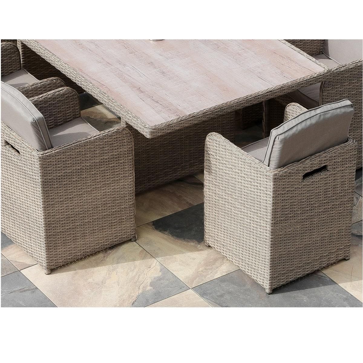 Salon de jardin encastrable 8 personnes ACACIA