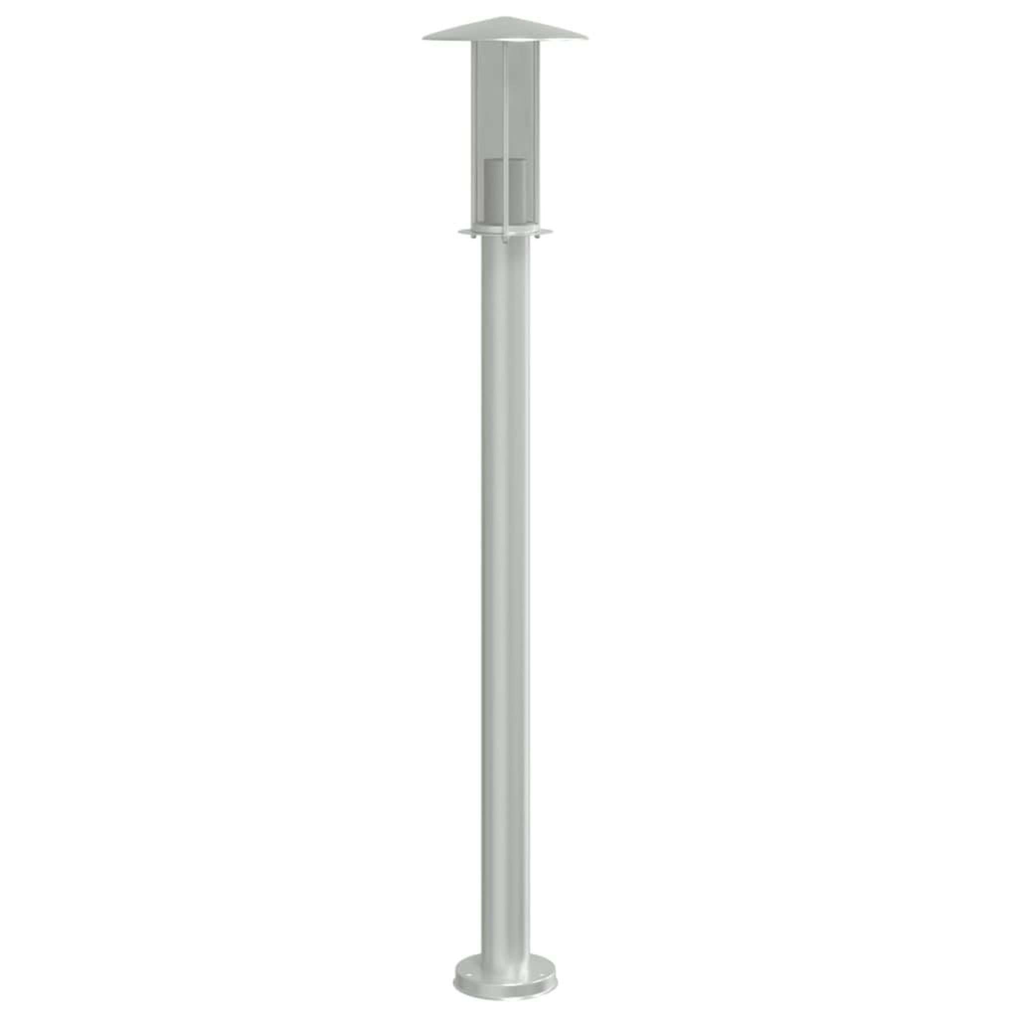 Voir la diapositive 4 : VIDAXL Lampadaires d'exterieur 3 pcs argente 100 cm acier inoxydable