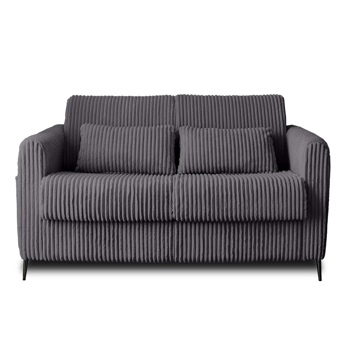 LISA DESIGN Owen - canapé 3 places convertible express couchage quotidien 140 cm matelas 12 cm en velours côtelé grosses côtes
