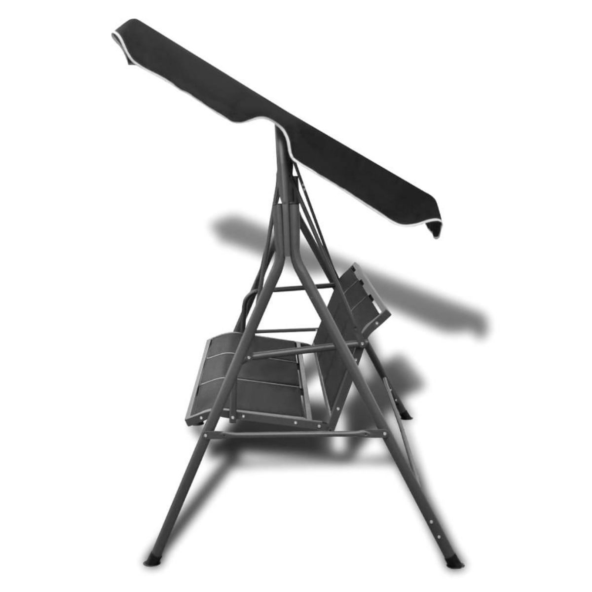 VIDAXL Balancelle de jardin avec auvent noir