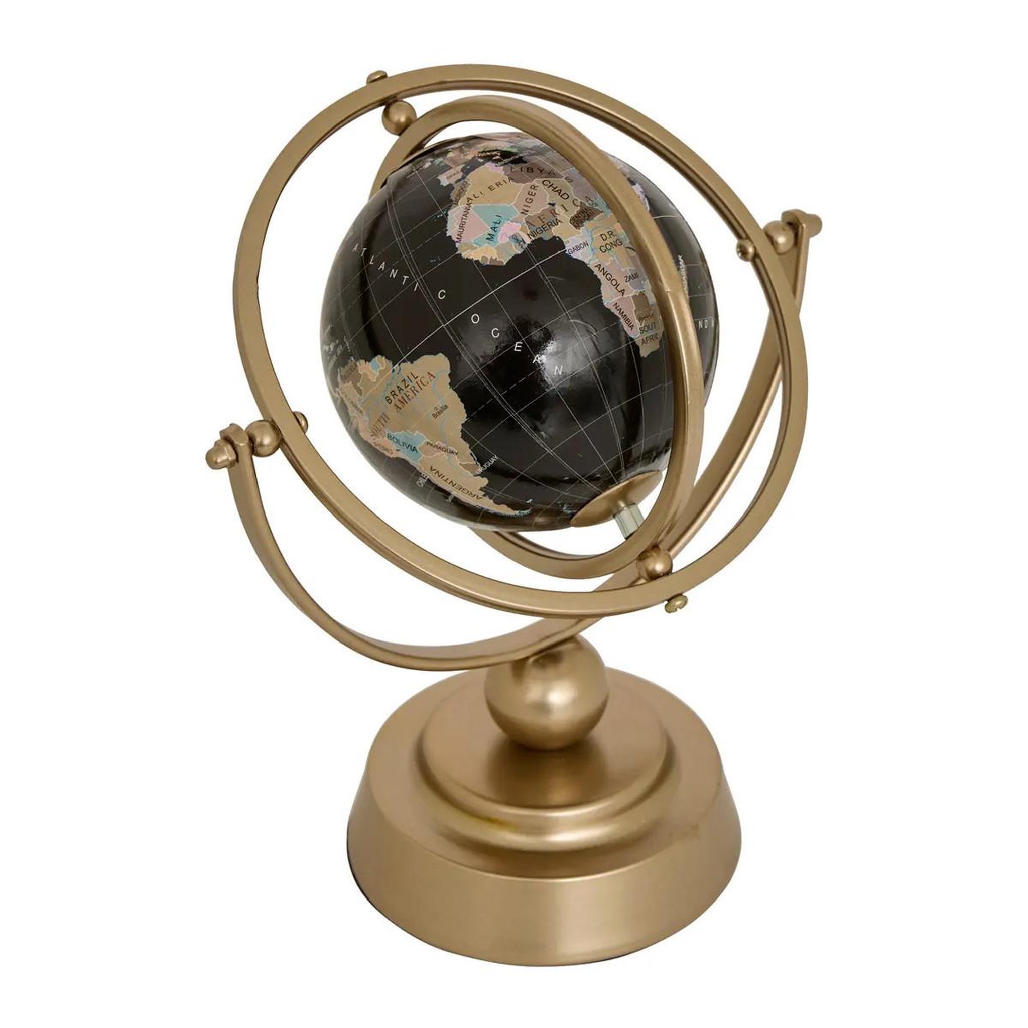 ATMOSPHERA Globe terrestre en métal  bota  24cm doré