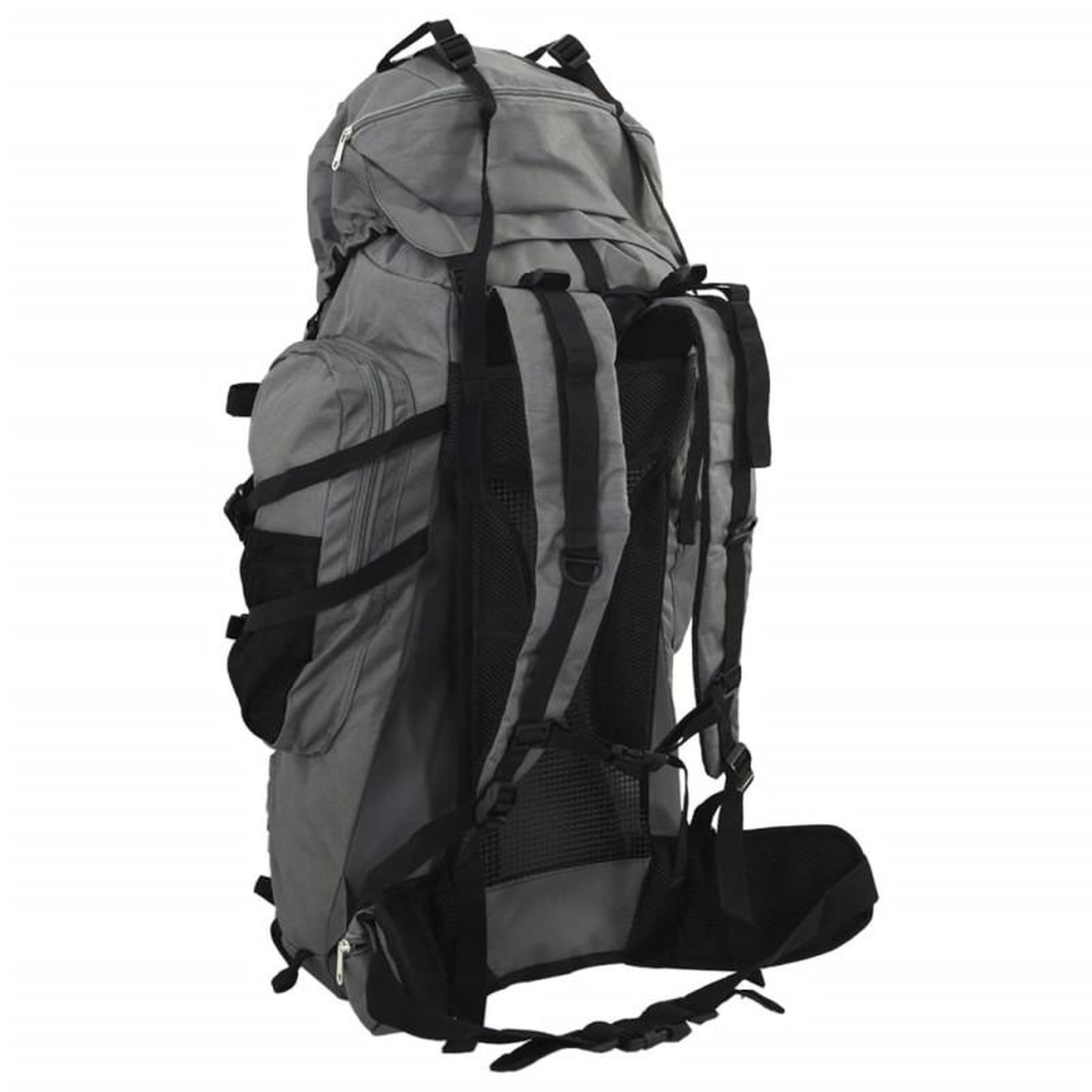 Voir la diapositive 3 : VIDAXL Sac à dos de randonnée gris 80 L tissu oxford