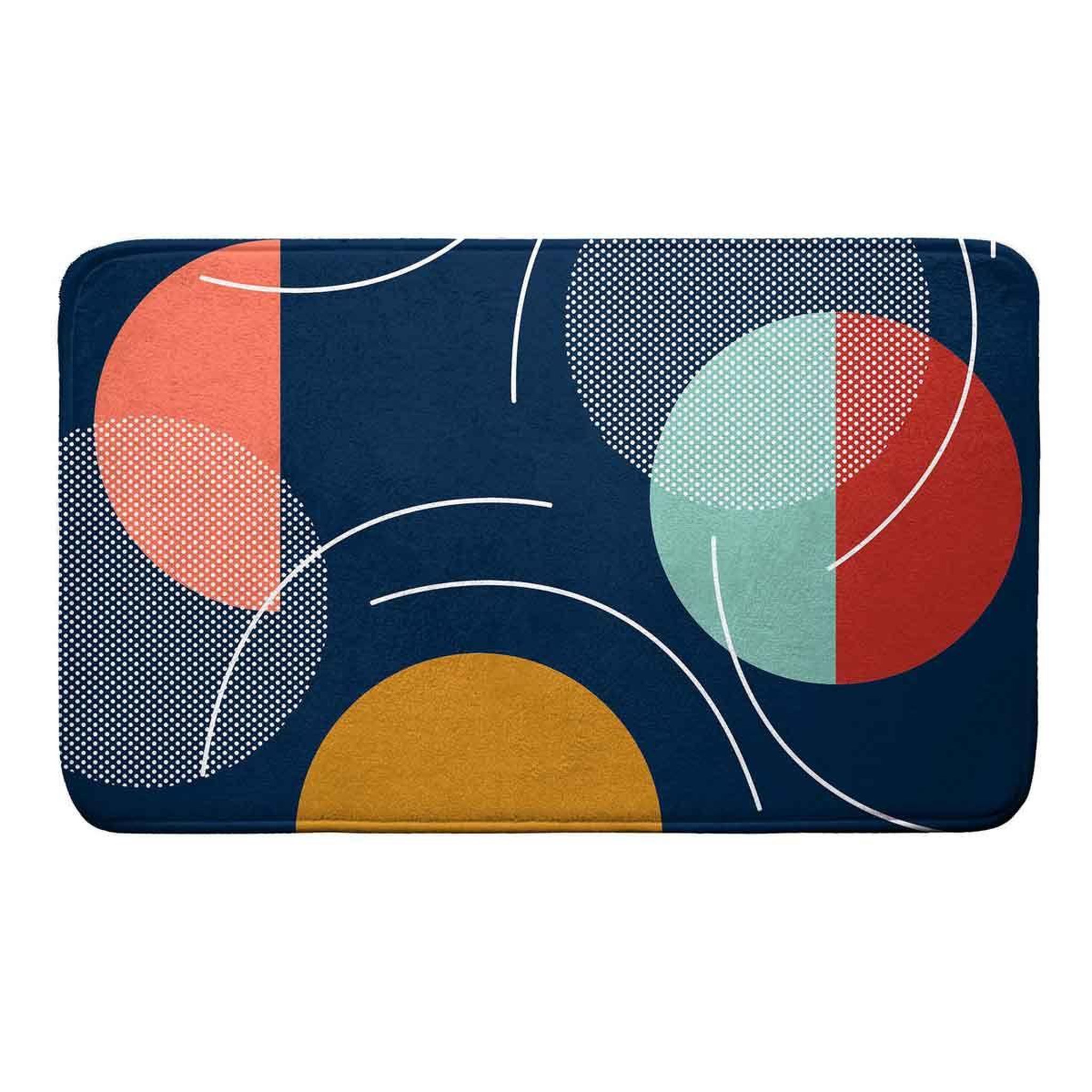 Douceur d'Intérieur Tapis de bain imprimé  color pop  45x75cm bleu