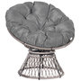 Voir la diapositive 1 : OUTSUNNY Fauteuil rond de jardin fauteuil papasan pivotant grand confort Ø 97 x 86H cm grand coussin fourni polyester résine tressée gris