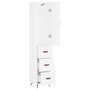 Voir la diapositive 4 : VIDAXL Buffet haut Blanc brillant 34,5x34x180 cm Bois d'ingenierie