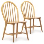 VS VENTA-STOCK Pack 2 chaises Clarck Couleur Chêne, Bois Massif, 48 cm x 48 cm x 92 cm