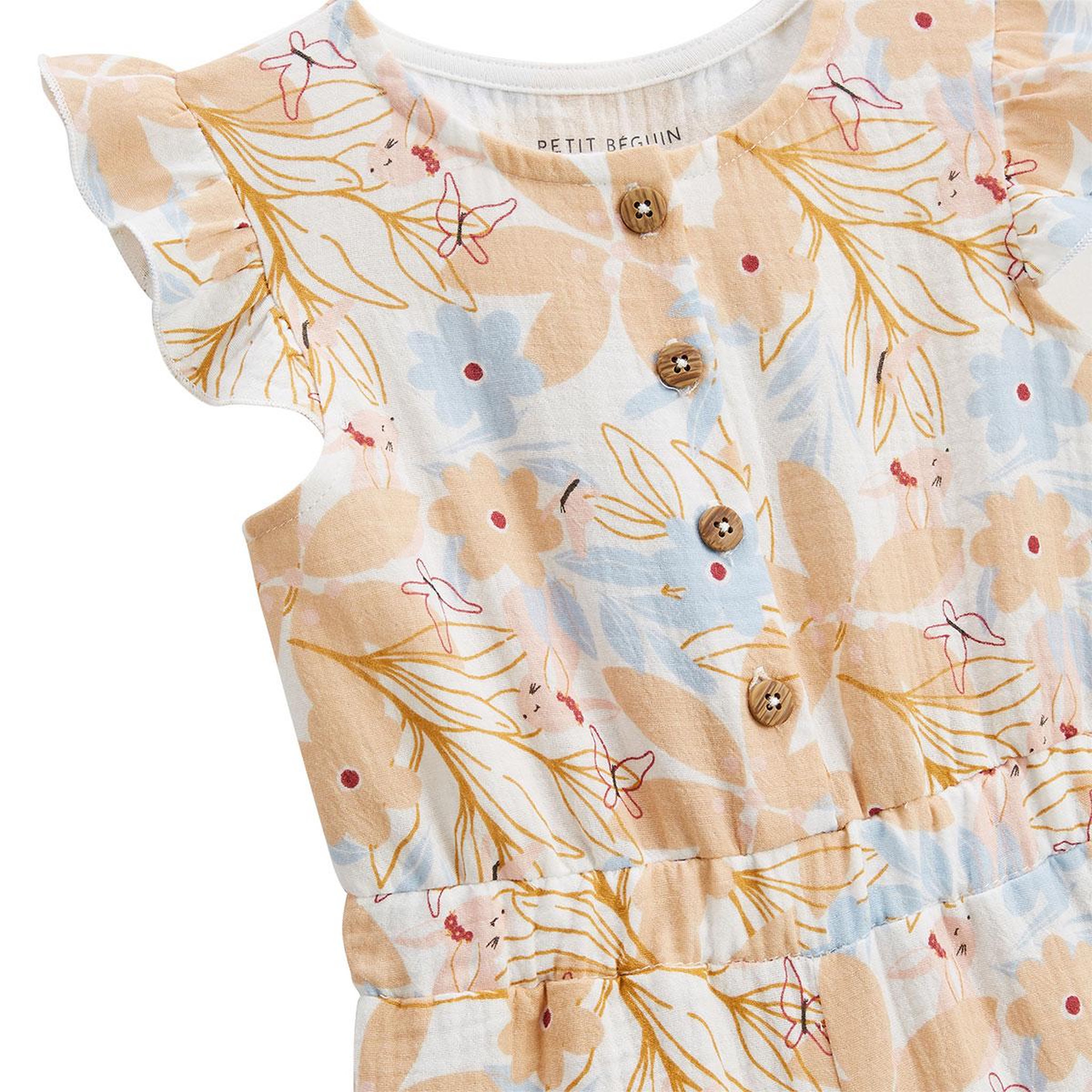Voir la diapositive 3 : Petit BÃ©guin Combishort bébé en gaze de coton praline