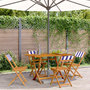 Voir la diapositive 1 : VIDAXL Chaises de jardin pliantes lot de 4 tissu et bois massif