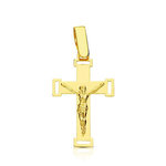 L'ATELIER D'AZUR Pendentif  - Médaille Christ sur la Croix Or 18 Carats 750 Jaune - Chaine Offerte