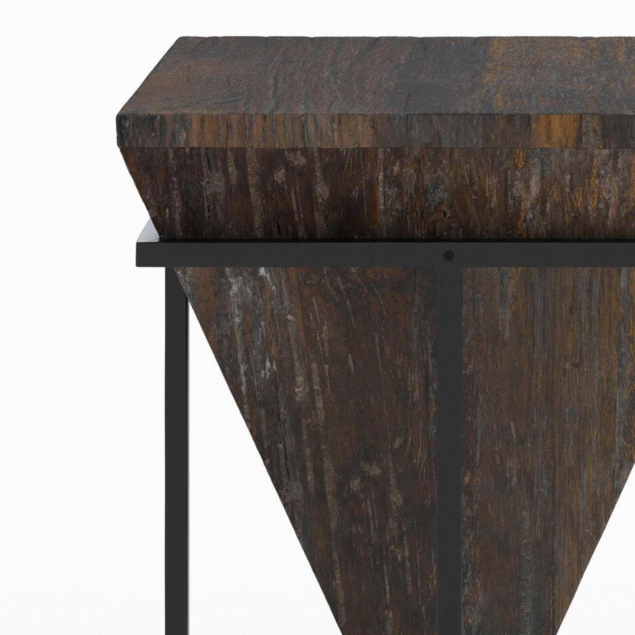 Voir la diapositive 3 : MAISON PAVANE Moyenne table d'appoint en bois et métal-shanghai