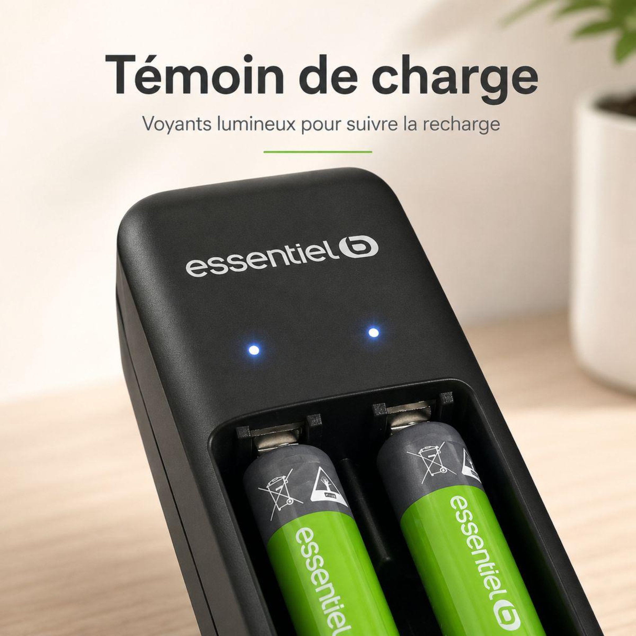 Voir la diapositive 4 : ESSENTIEL B Chargeur de piles + lr03 aaa x2 700nimh