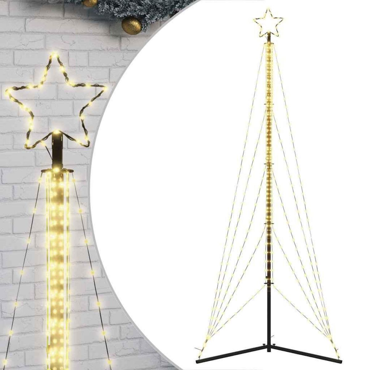 VIDAXL Sapin de Noël a LED 525 LED blanc chaud 302 cm