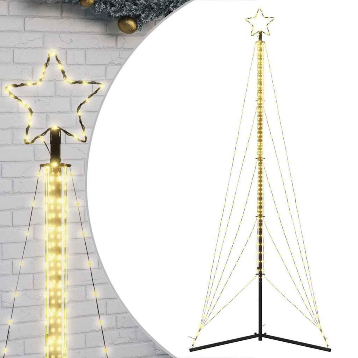 VIDAXL Sapin de Noël a LED 525 LED blanc chaud 302 cm