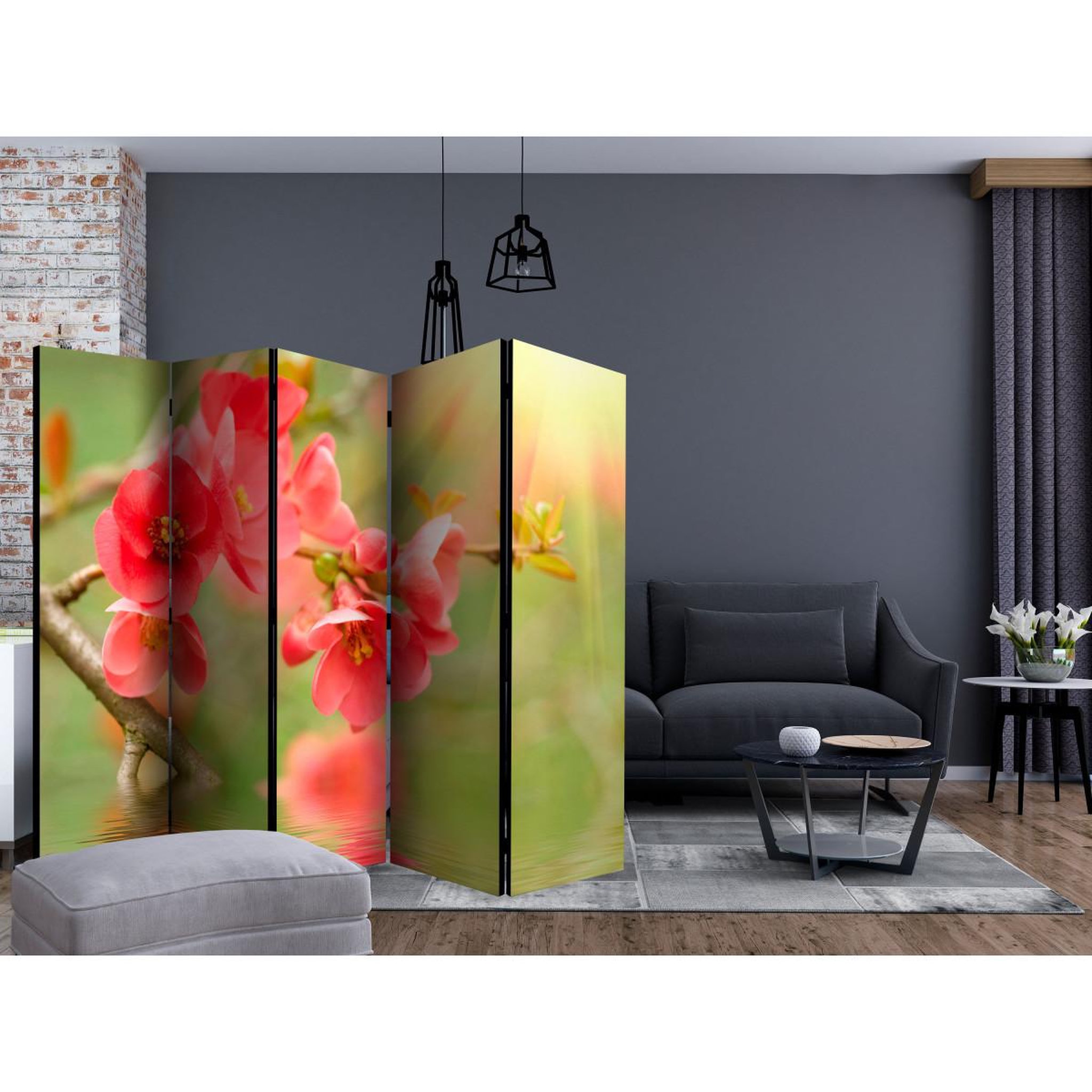 Voir la diapositive 2 : Paris Prix Paravent 5 volets  azalea reflected in the water  172x225cm
