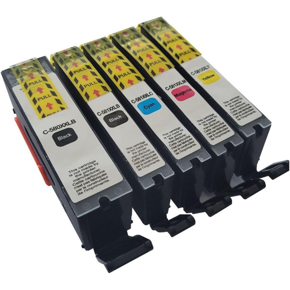 ESSENTIEL B Cartouche d'encre Pack Compatible C580/581 XXL (Noir + 3 Couleurs Très Haute Capacité)