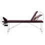 Voir la diapositive 3 : VIDAXL Table de massage pliable 3 zones Aluminium Violet vin