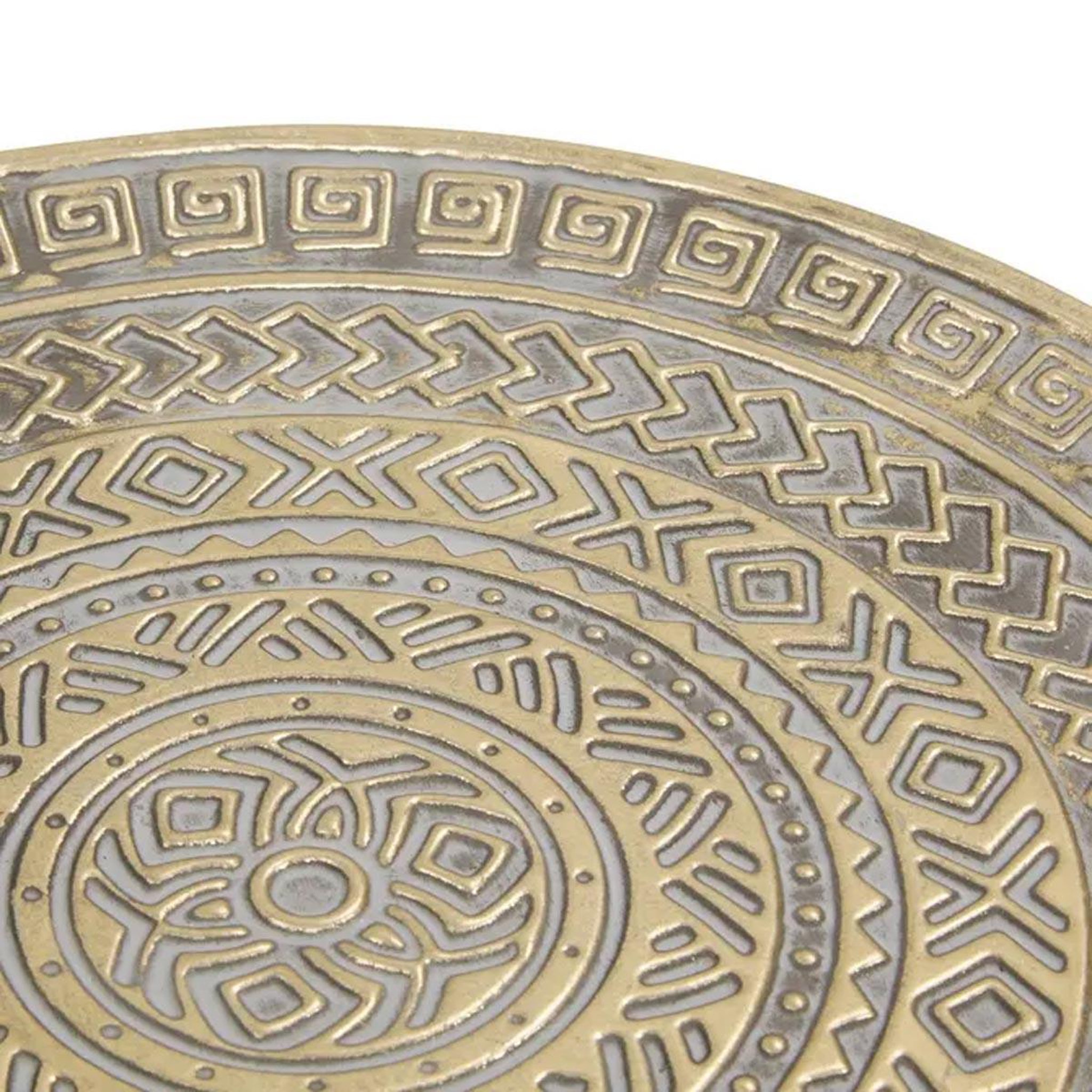 Voir la diapositive 2 : ATMOSPHERA Lot de 3 plateaux déco en métal  samir  57cm doré