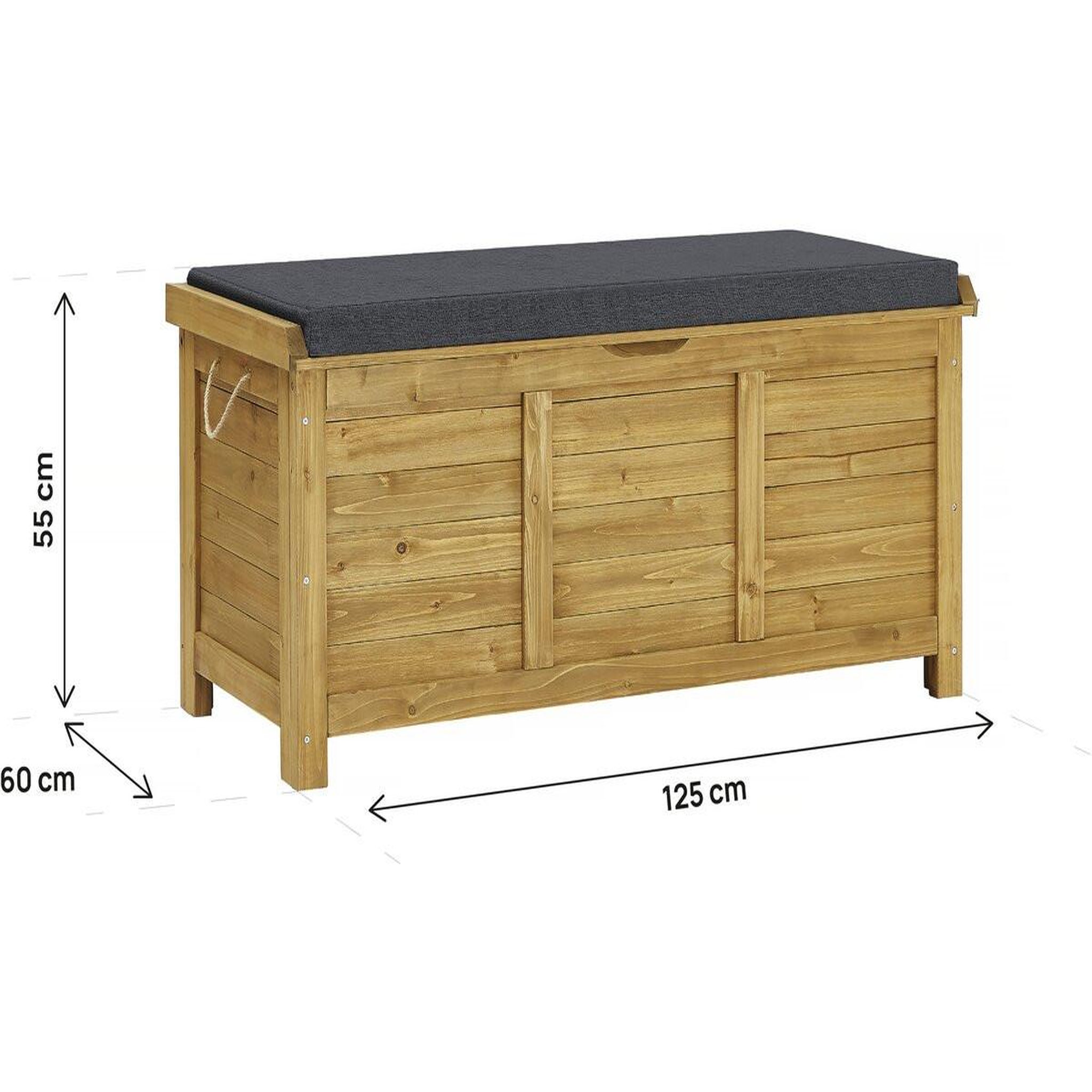 Voir la diapositive 4 : Habitat et Jardin Coffre de jardin  Gana  en bois - 125 x 60 x 55 cm - Marron