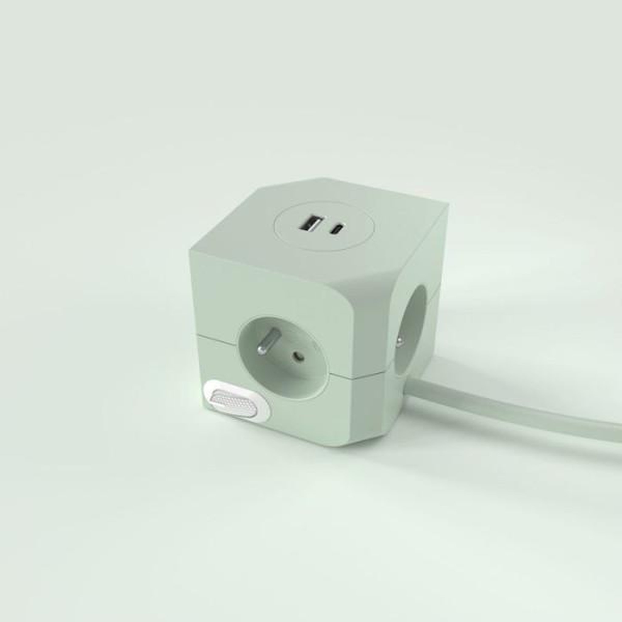 Voir la diapositive 2 : LINK2HOME Cube multiprise avec double port usb - link2home - 4 prises secteur 16a - 2 ports usb - 3680 w max - vert