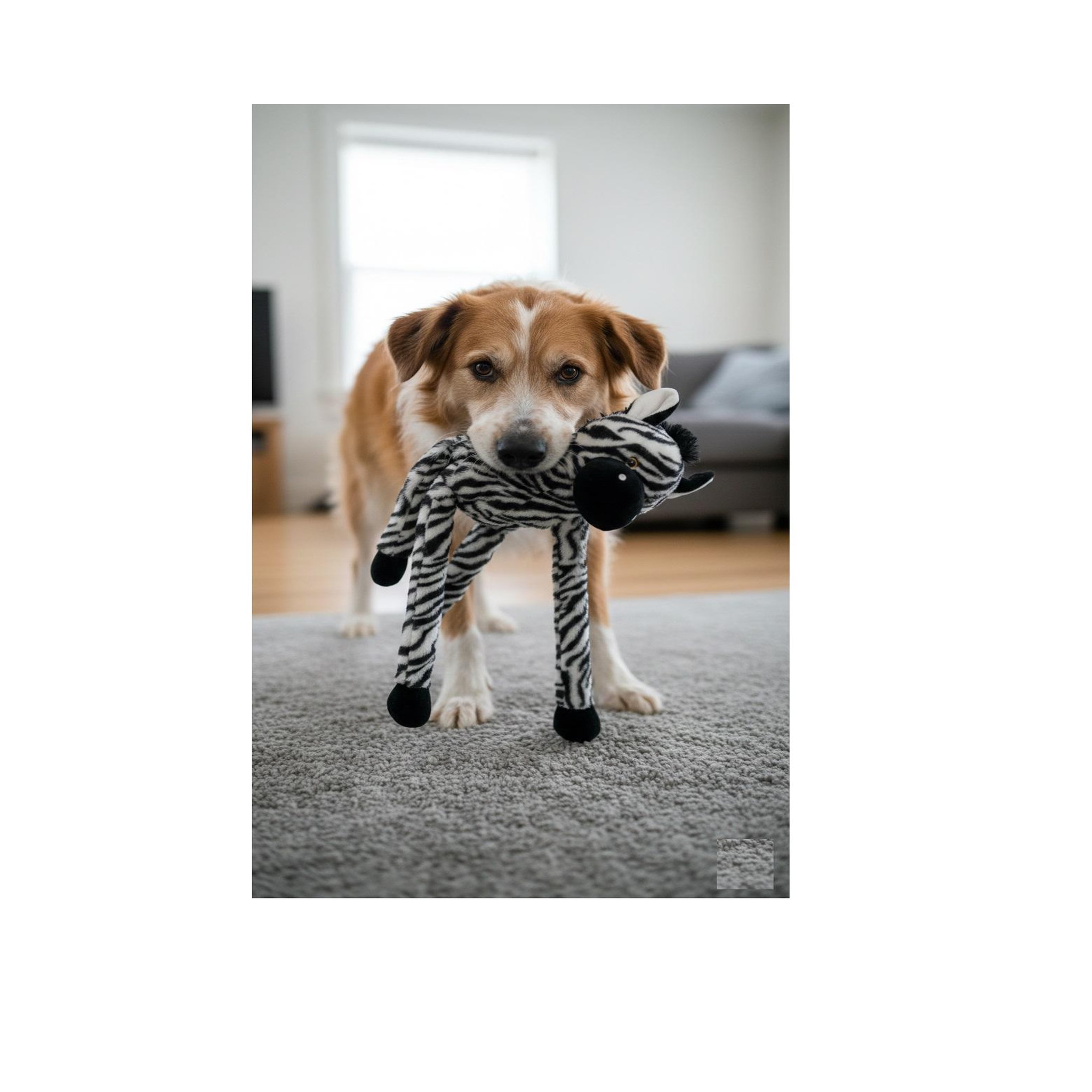 Voir la diapositive 4 : Eden Jeu geant sonore pour chien zebre en peluche