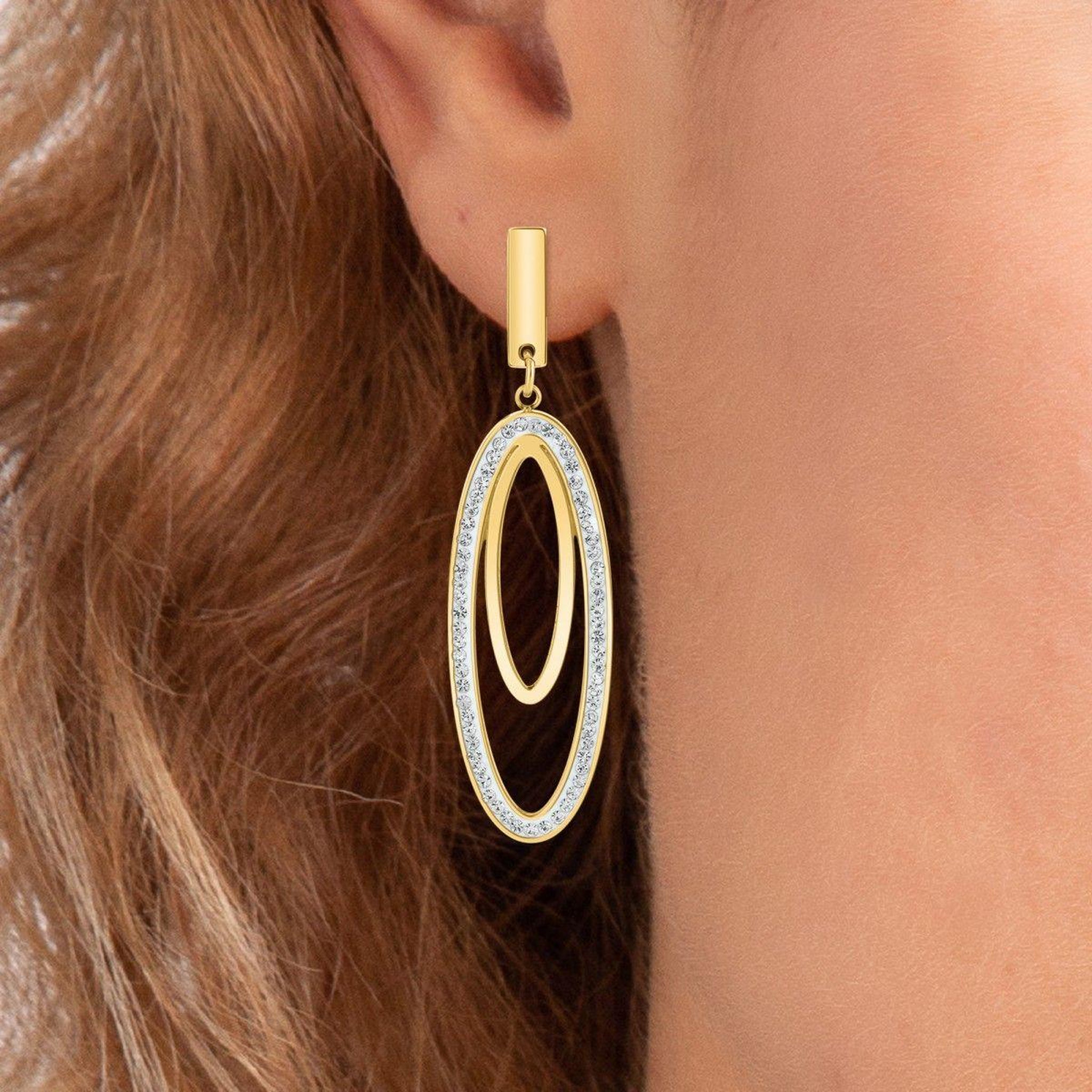 Voir la diapositive 2 : SC BOHEME Boucles d'oreilles SC Bohème ornées de Cristaux scintillants