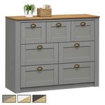 IDIMEX Commode BOLTON avec 7 tiroirs, en pin massif. Coloris disponibles : Bicolore