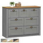 IDIMEX Commode BOLTON avec 7 tiroirs, en pin massif. Coloris disponibles : Bicolore